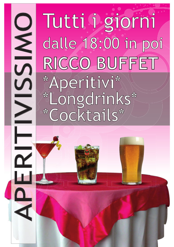 Manifesto di un lounge bar per l'aperitivo